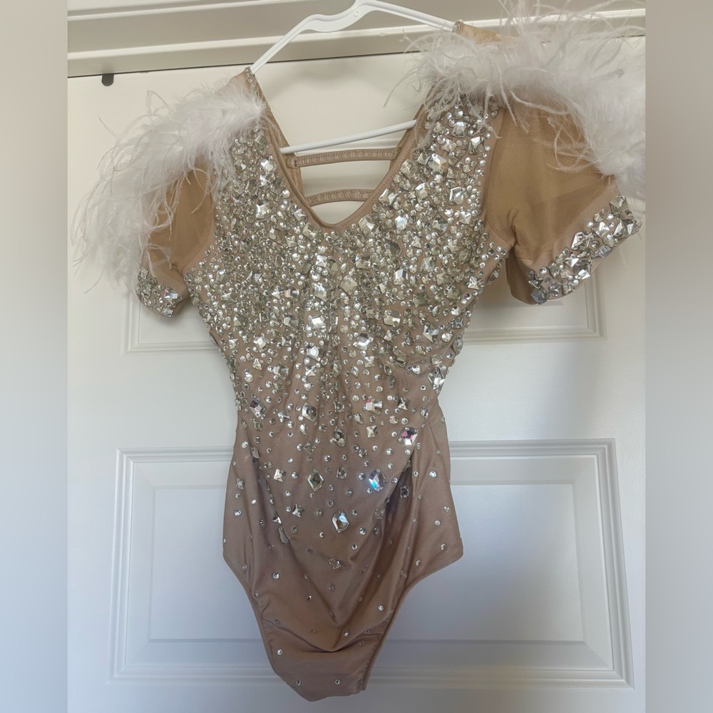 Sparkling Tan  Costume with Feathers